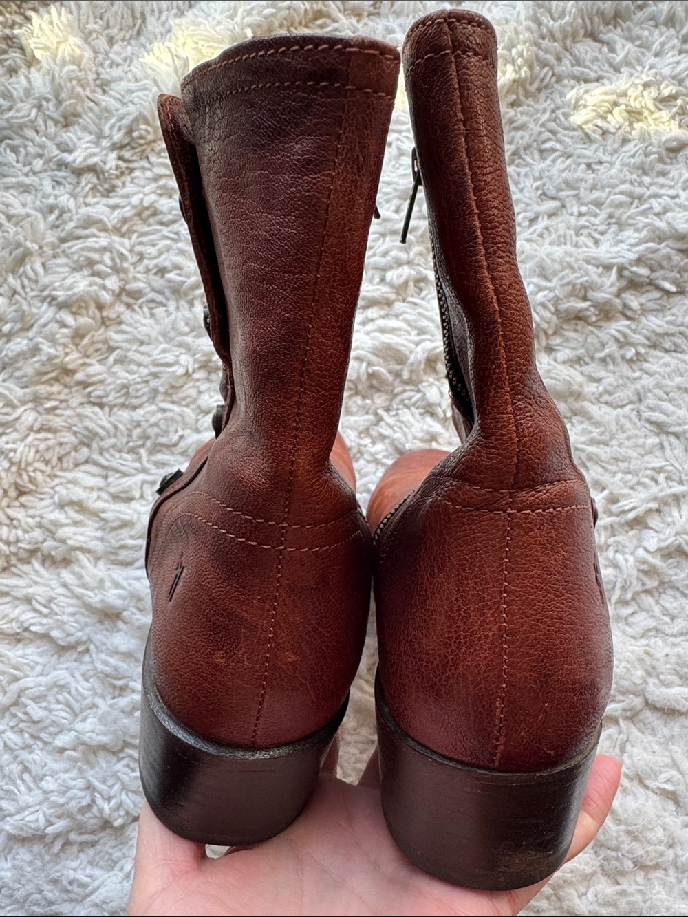 Frye Lynn Military Cognac Boots - Picture 4 of 9